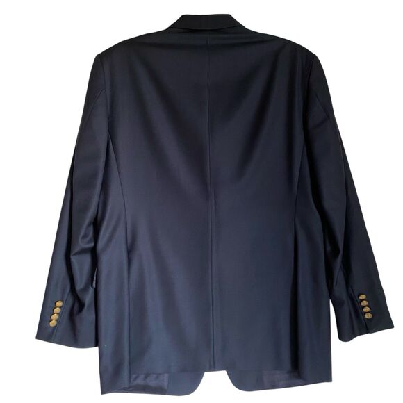 Eduard Dressler Men Suit Blazer 42 EU 52 Navy Gold Button Wool Lightweight - Picture 2 of 15